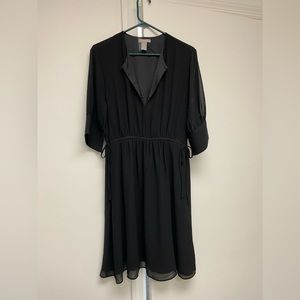 Black 3/4 sleeve with drawstring detail dress H&M. Size M.